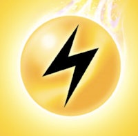 a yellow ball with a lightning bolt on it